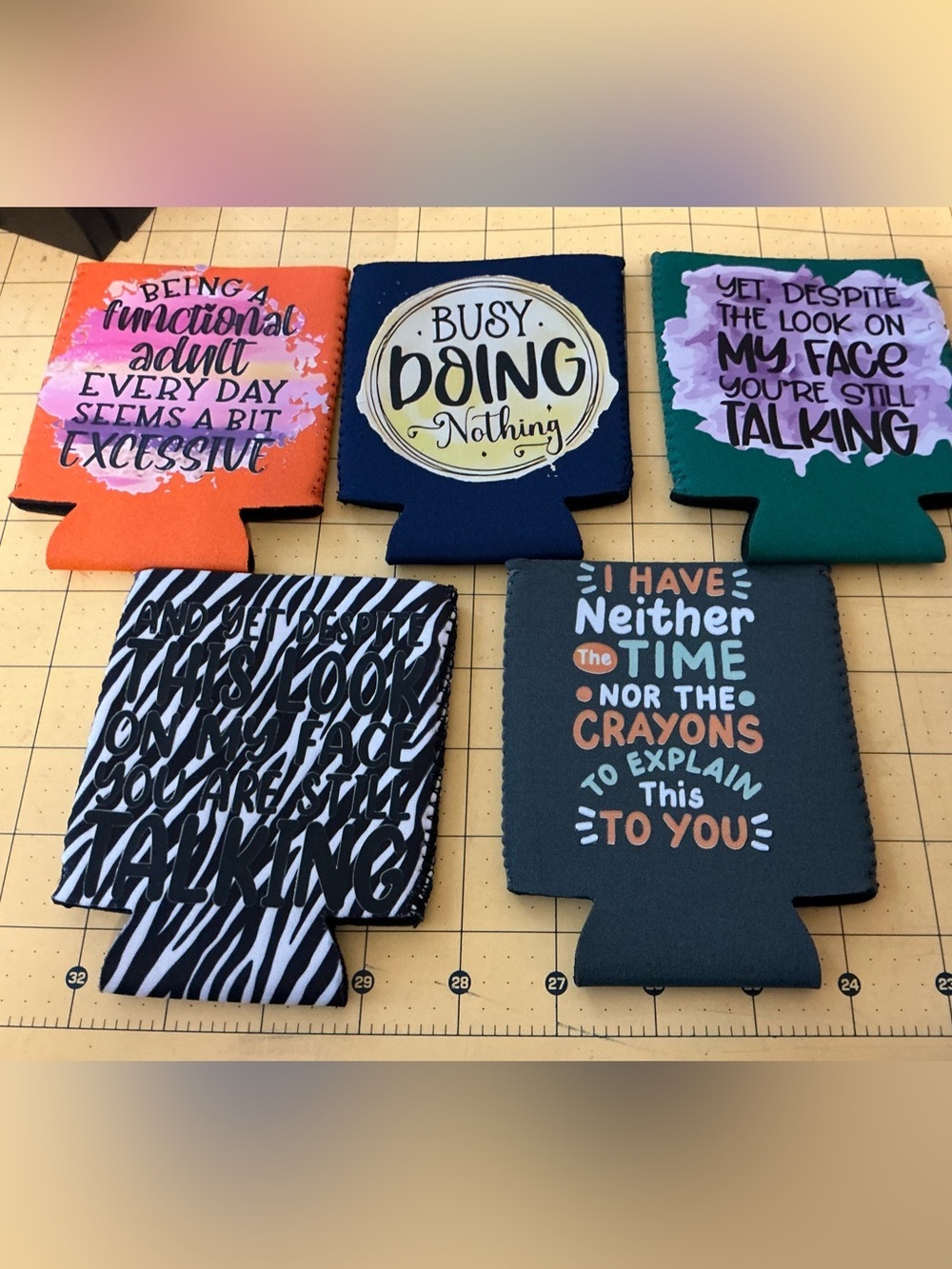 Hot off the press! Set of 6 Graphic Can Cooler Koozies
